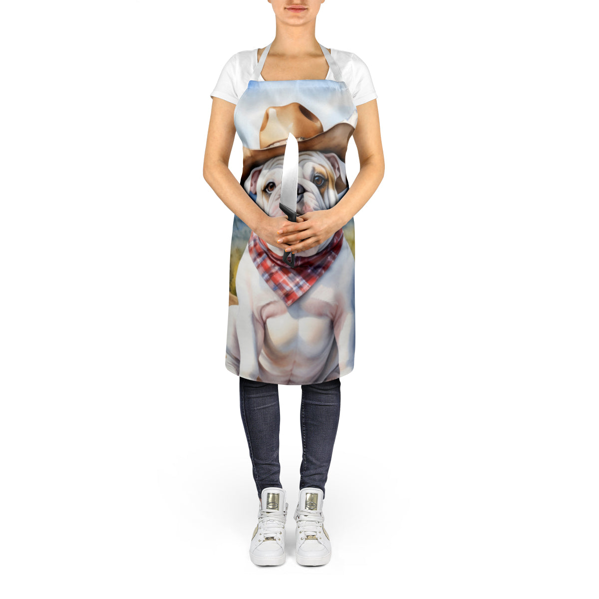 English Bulldog Cowboy Welcome Apron