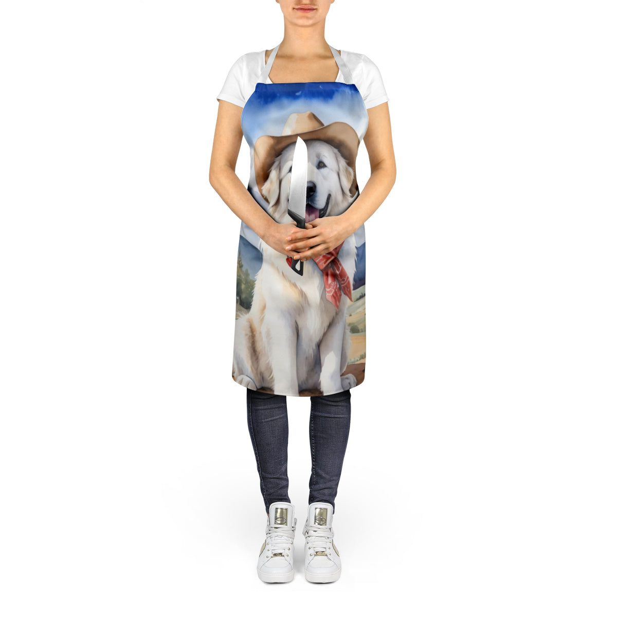 Great Pyrenees Cowboy Welcome Apron