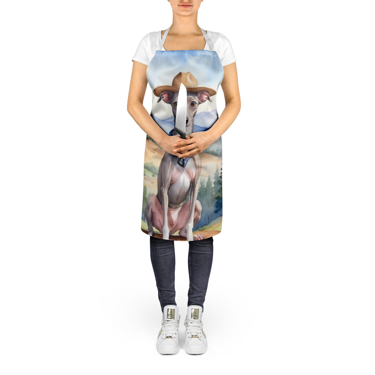 Italian Greyhound Cowboy Welcome Apron