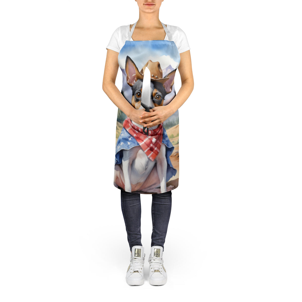 Rat Terrier Cowboy Welcome Apron