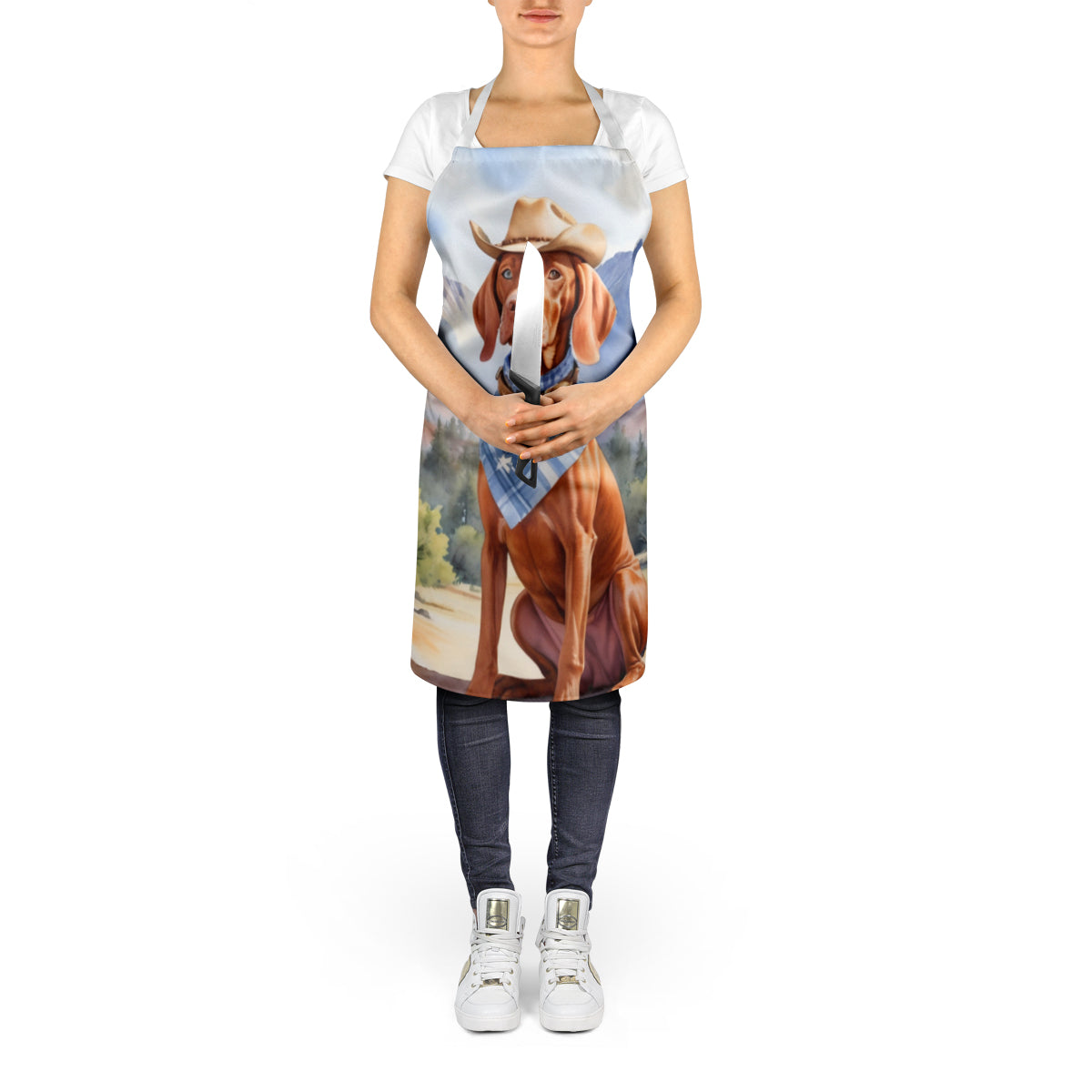 Vizsla Cowboy Welcome Apron