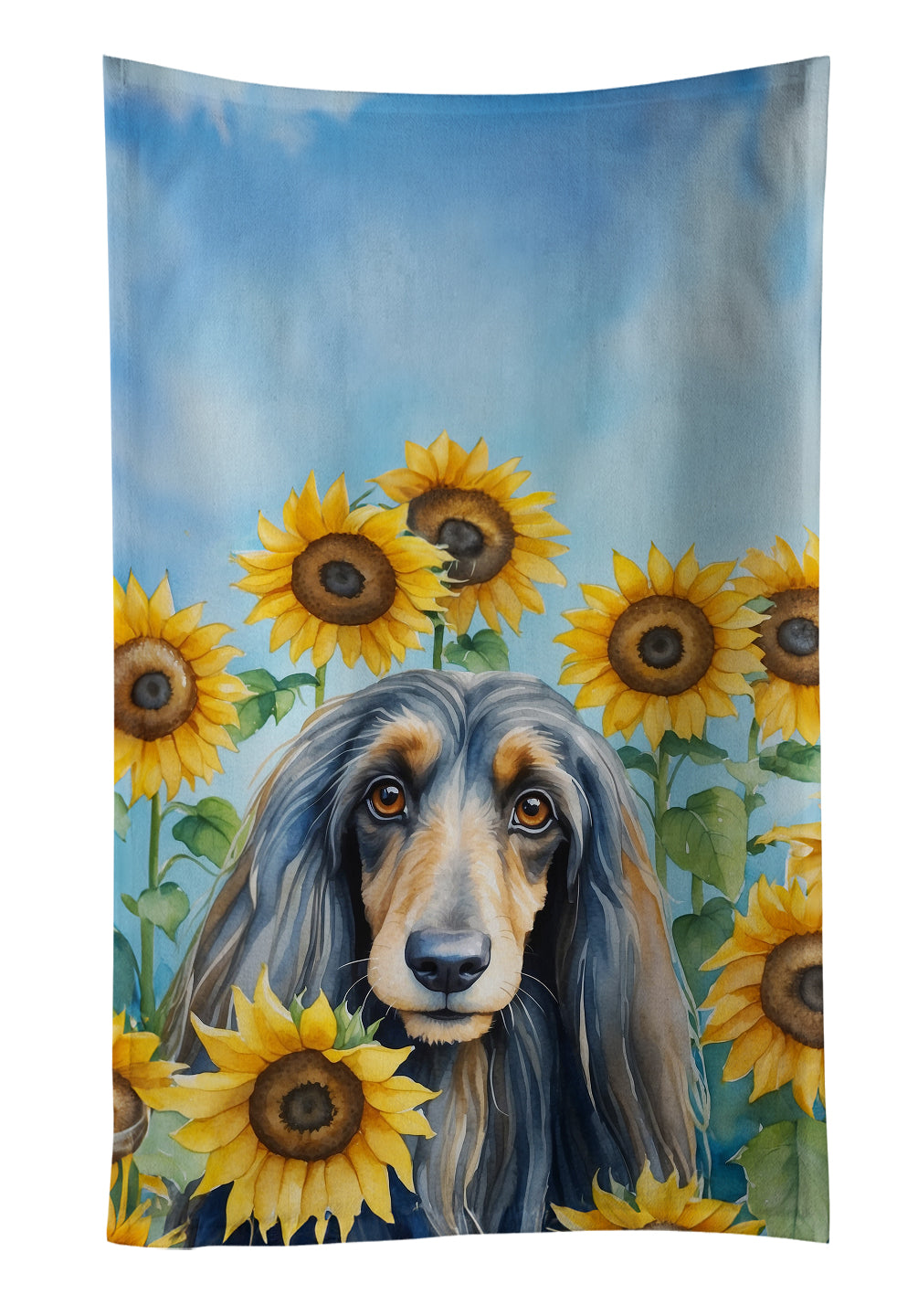 Buy this Afghan Hound in Sunflowers Kitchen Towel