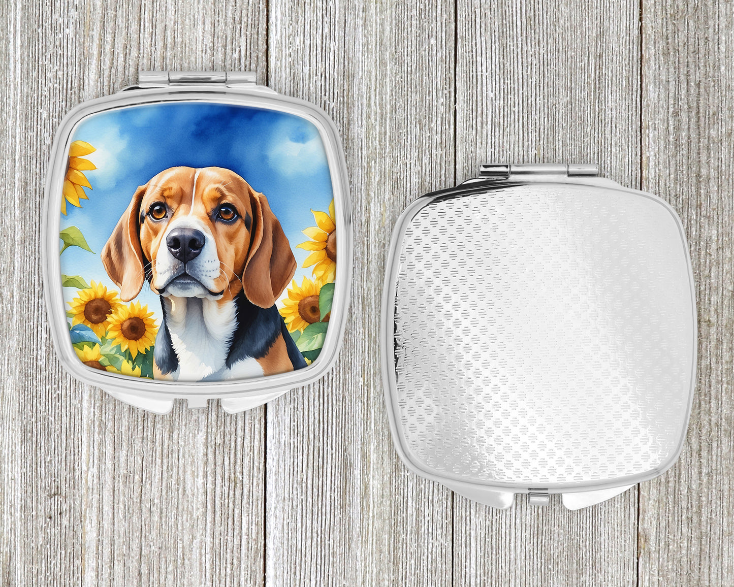 Beagle in Sunflowers Compact Mirror