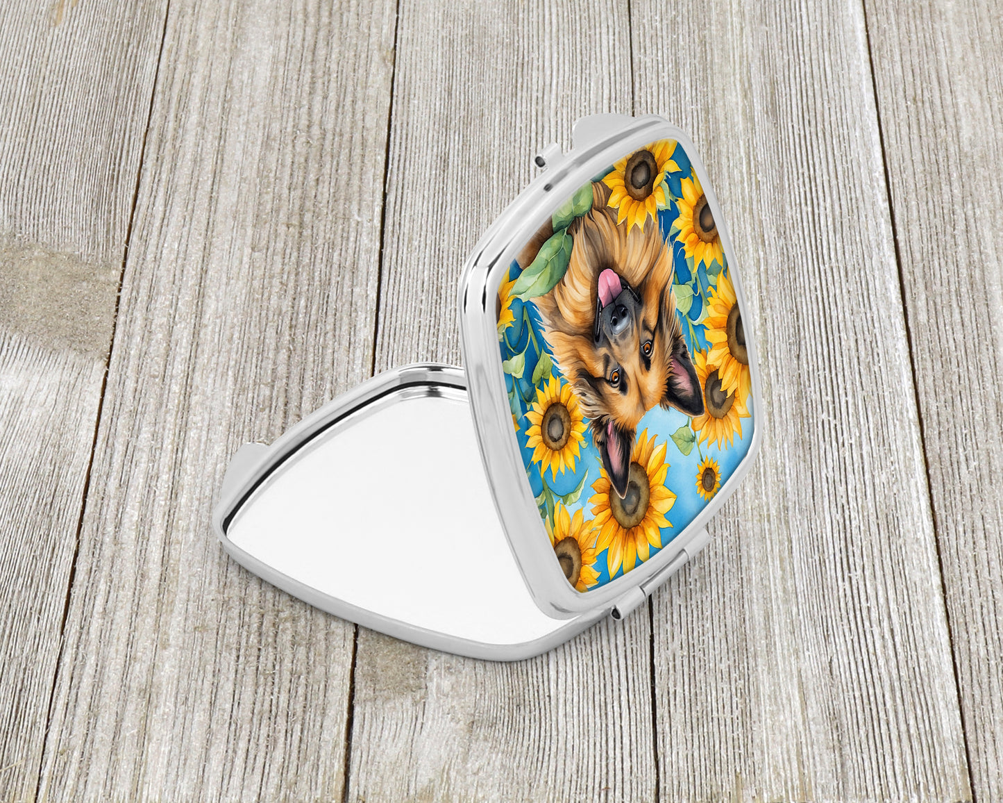 Belgian Tervuren in Sunflowers Compact Mirror