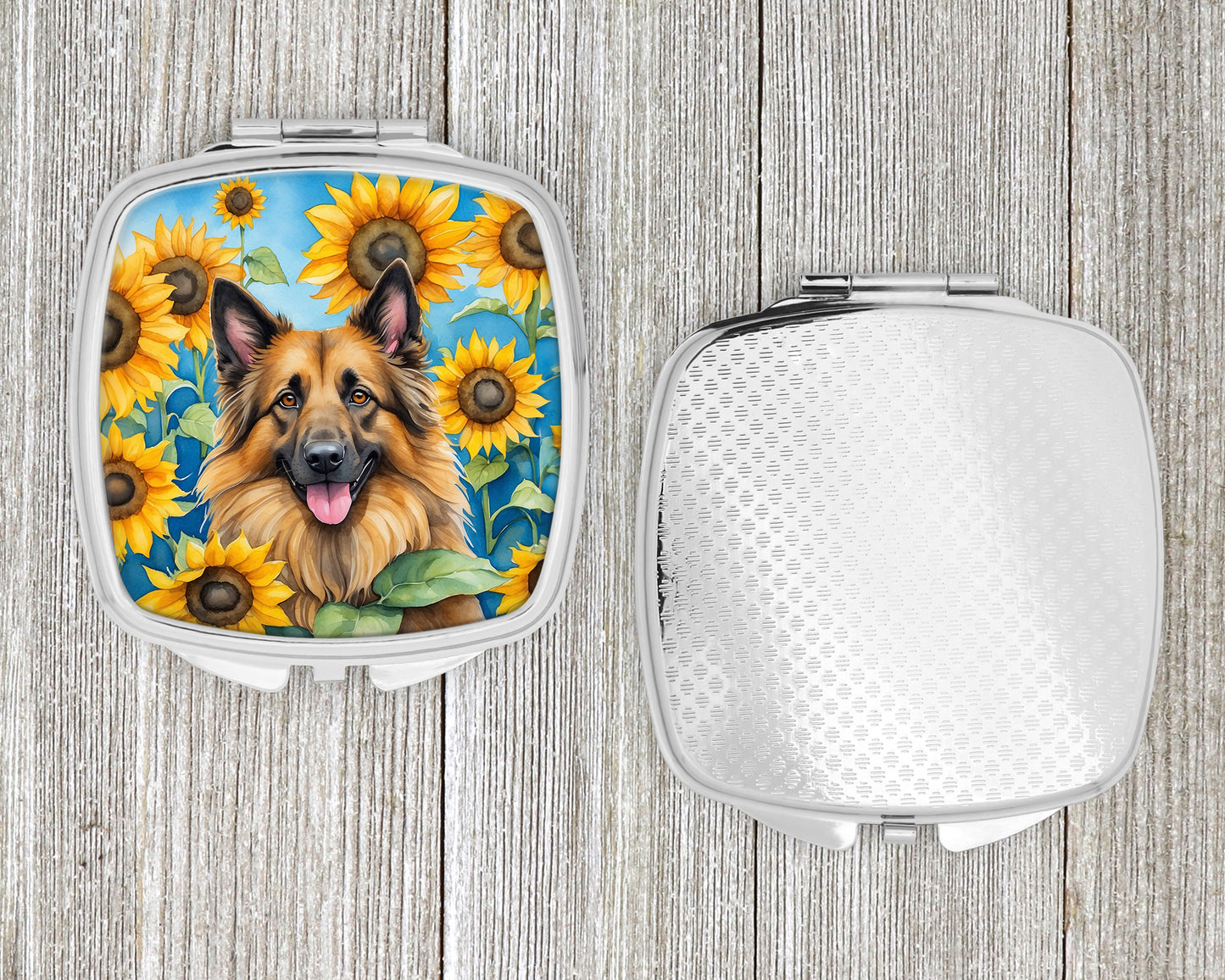 Belgian Tervuren in Sunflowers Compact Mirror