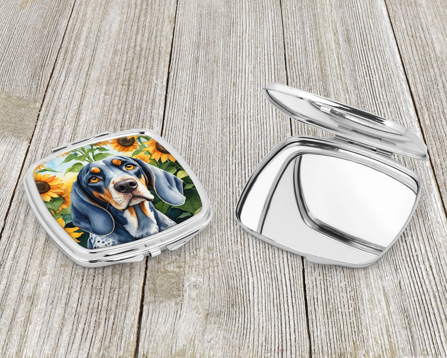 Bluetick Coonhound in Sunflowers Compact Mirror