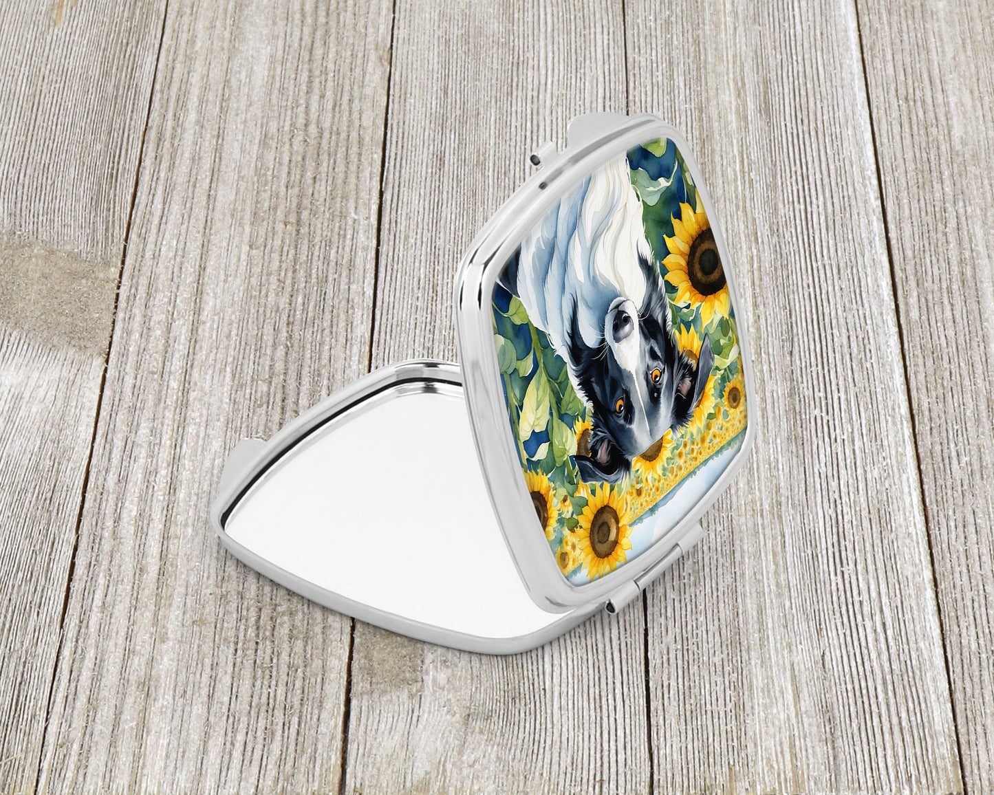 Borzoi in Sunflowers Compact Mirror