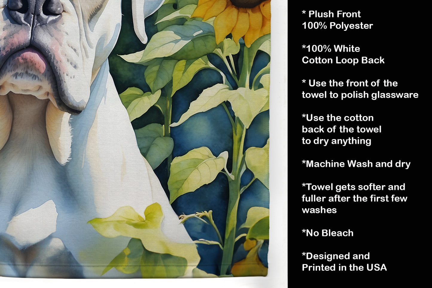 Boxer in Sunflowers Kitchen Towel