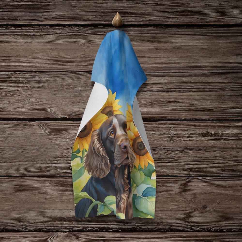 Boykin Spaniel in Sunflowers Kitchen Towel