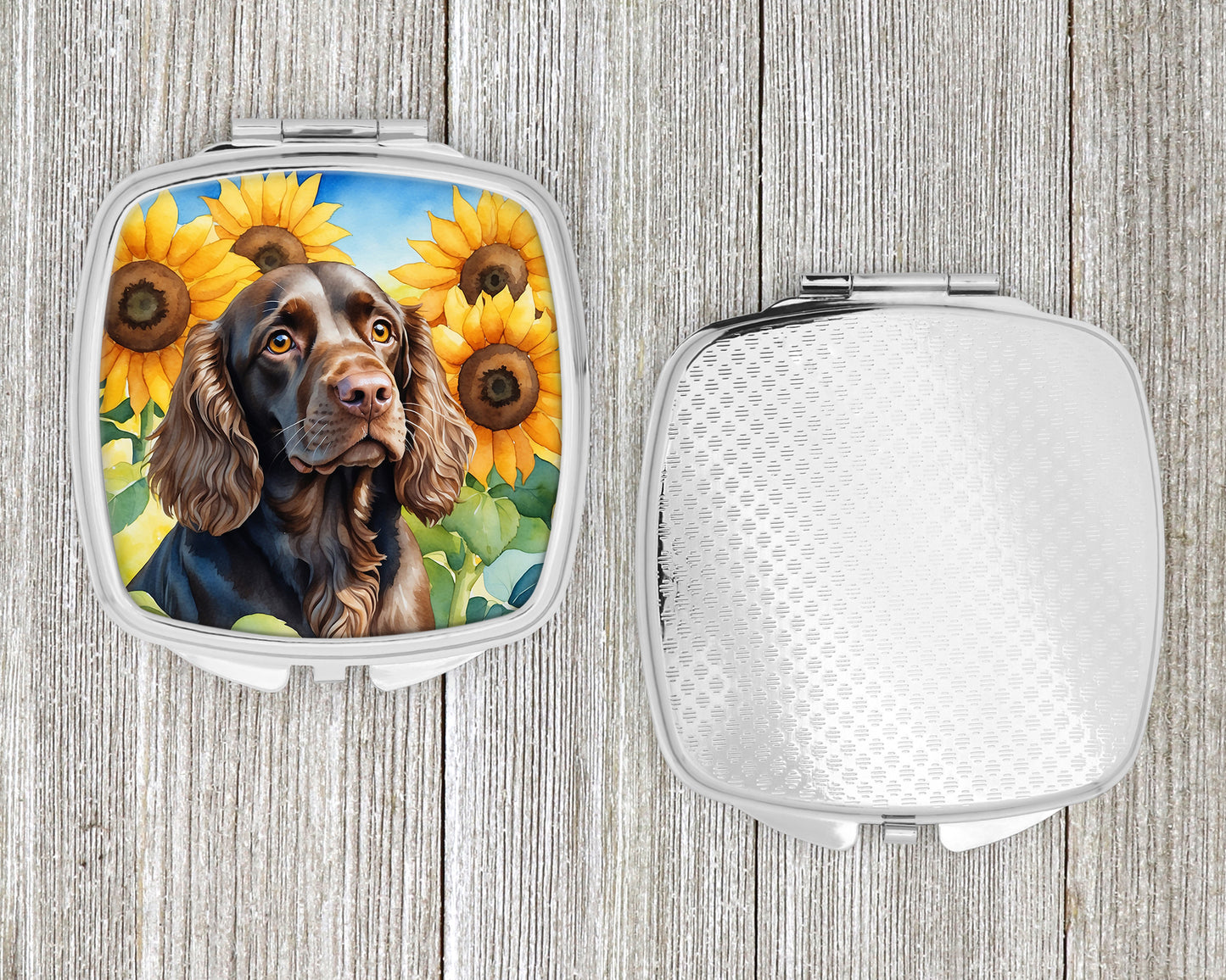 Boykin Spaniel in Sunflowers Compact Mirror