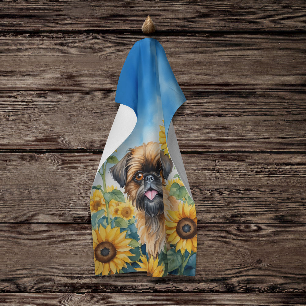 Brussels Griffon in Sunflowers Kitchen Towel