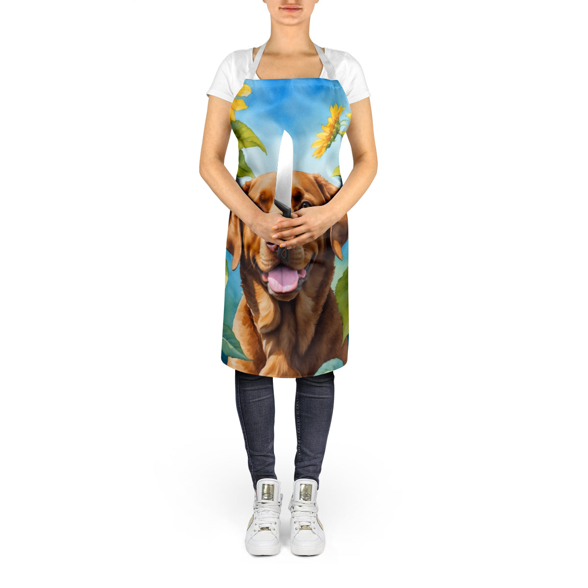 Chesapeake Bay Retriever in Sunflowers Apron