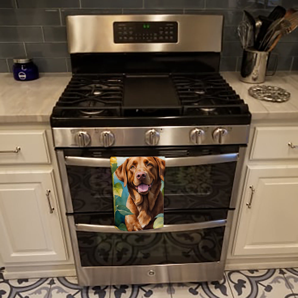 Chesapeake Bay Retriever in Sunflowers Kitchen Towel