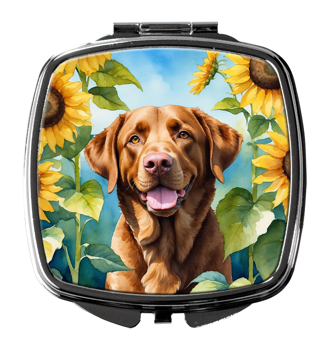 Buy this Chesapeake Bay Retriever in Sunflowers Compact Mirror