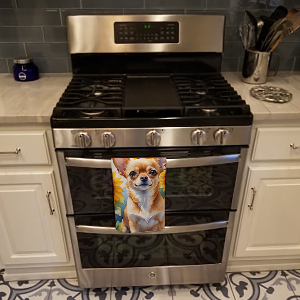 Chihuahua in Sunflowers Kitchen Towel