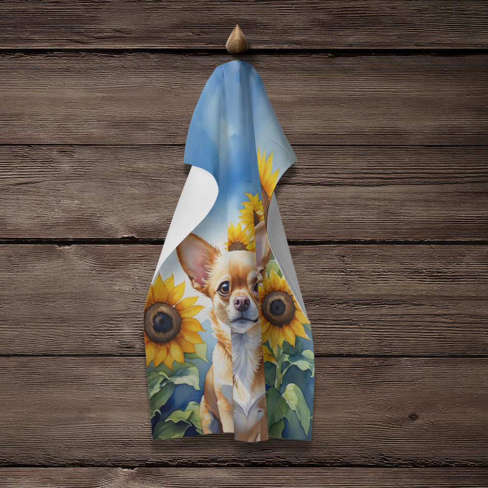 Chihuahua in Sunflowers Kitchen Towel