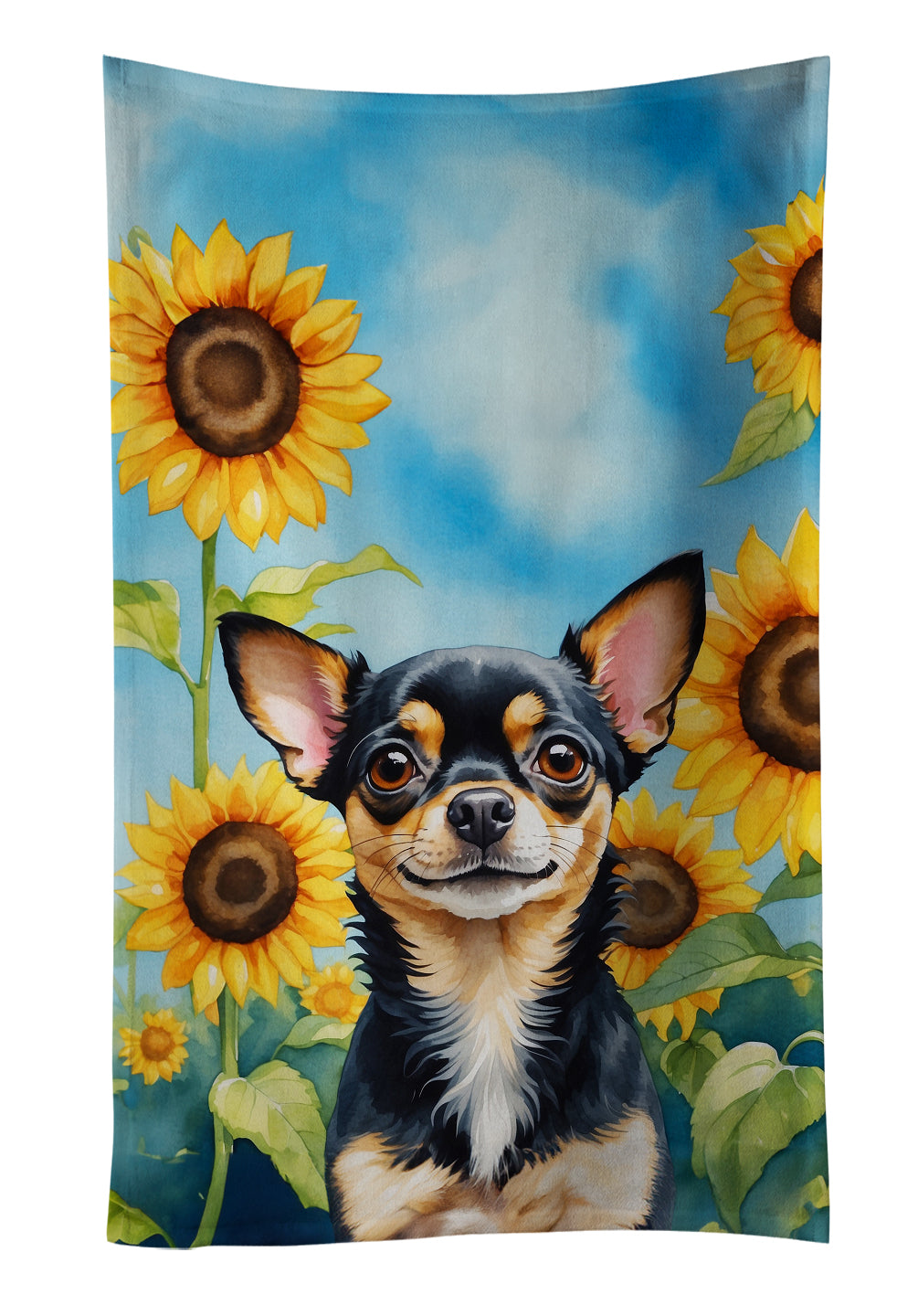 Buy this Chihuahua in Sunflowers Kitchen Towel