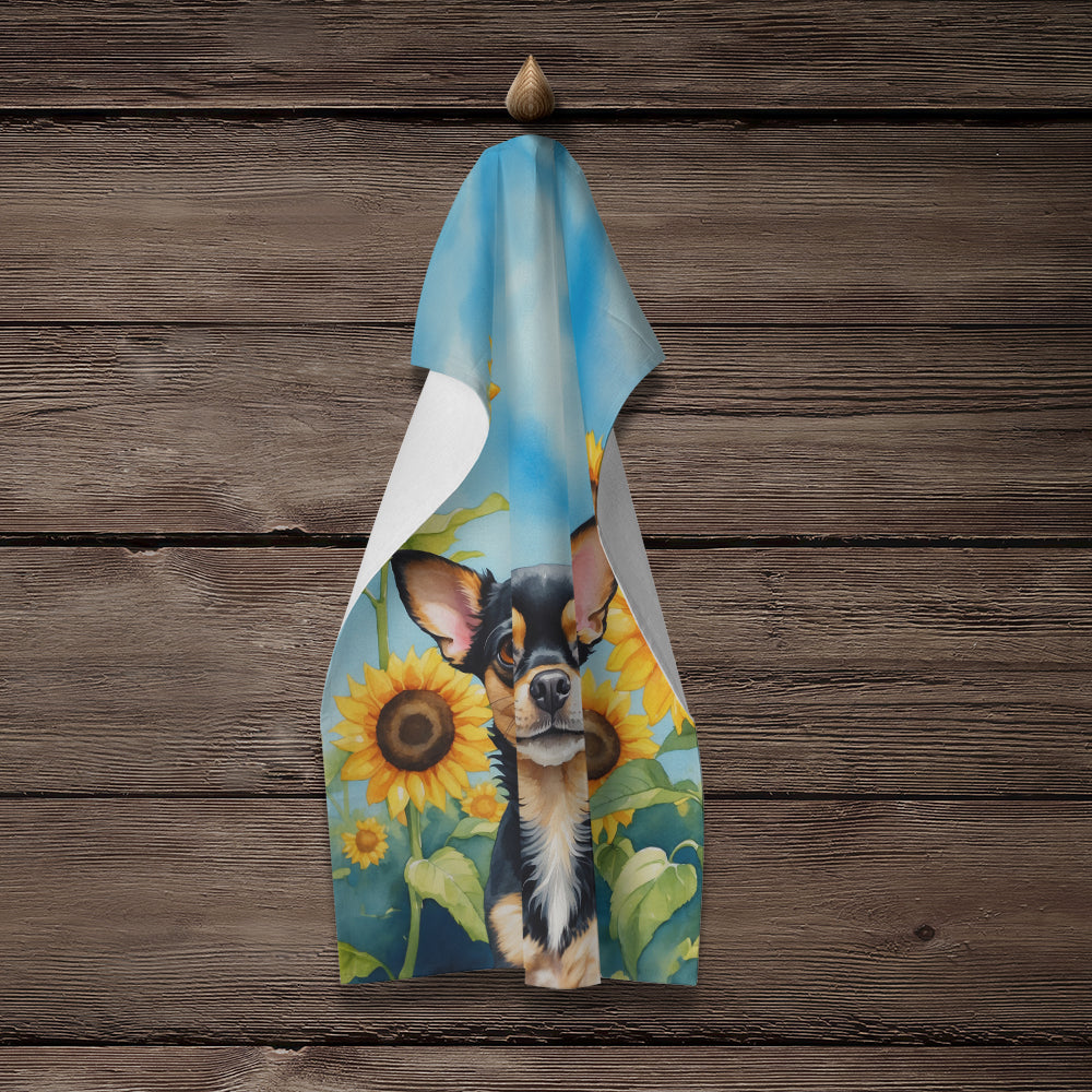 Chihuahua in Sunflowers Kitchen Towel