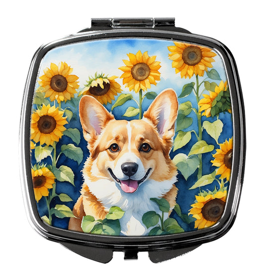 Buy this Corgi in Sunflowers Compact Mirror