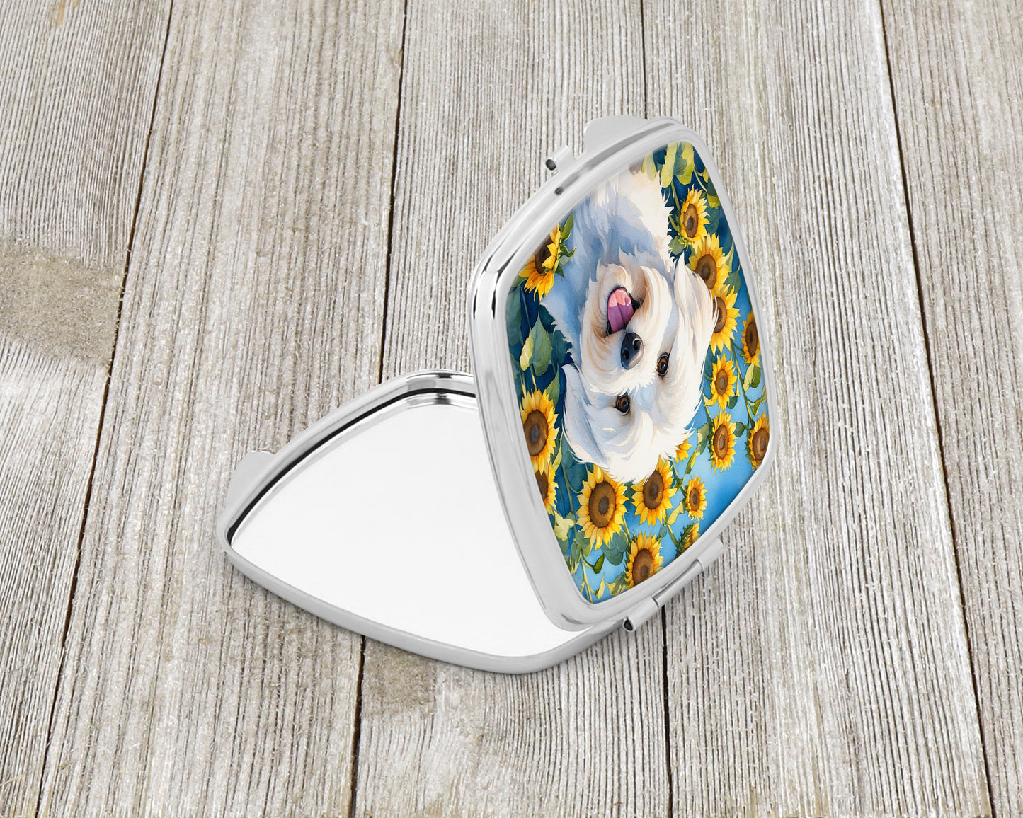 Coton de Tulear in Sunflowers Compact Mirror