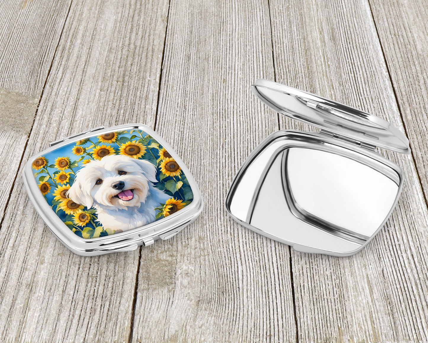 Coton de Tulear in Sunflowers Compact Mirror