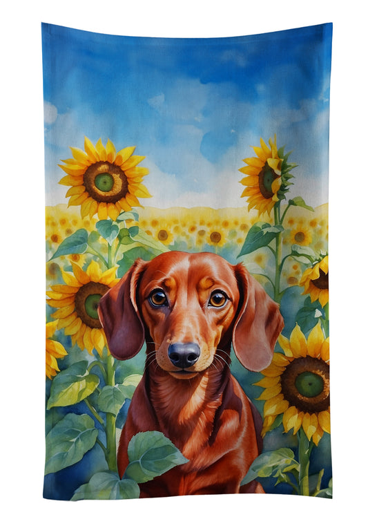 Buy this Dachshund in Sunflowers Kitchen Towel