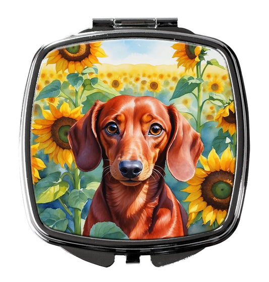 Buy this Dachshund in Sunflowers Compact Mirror