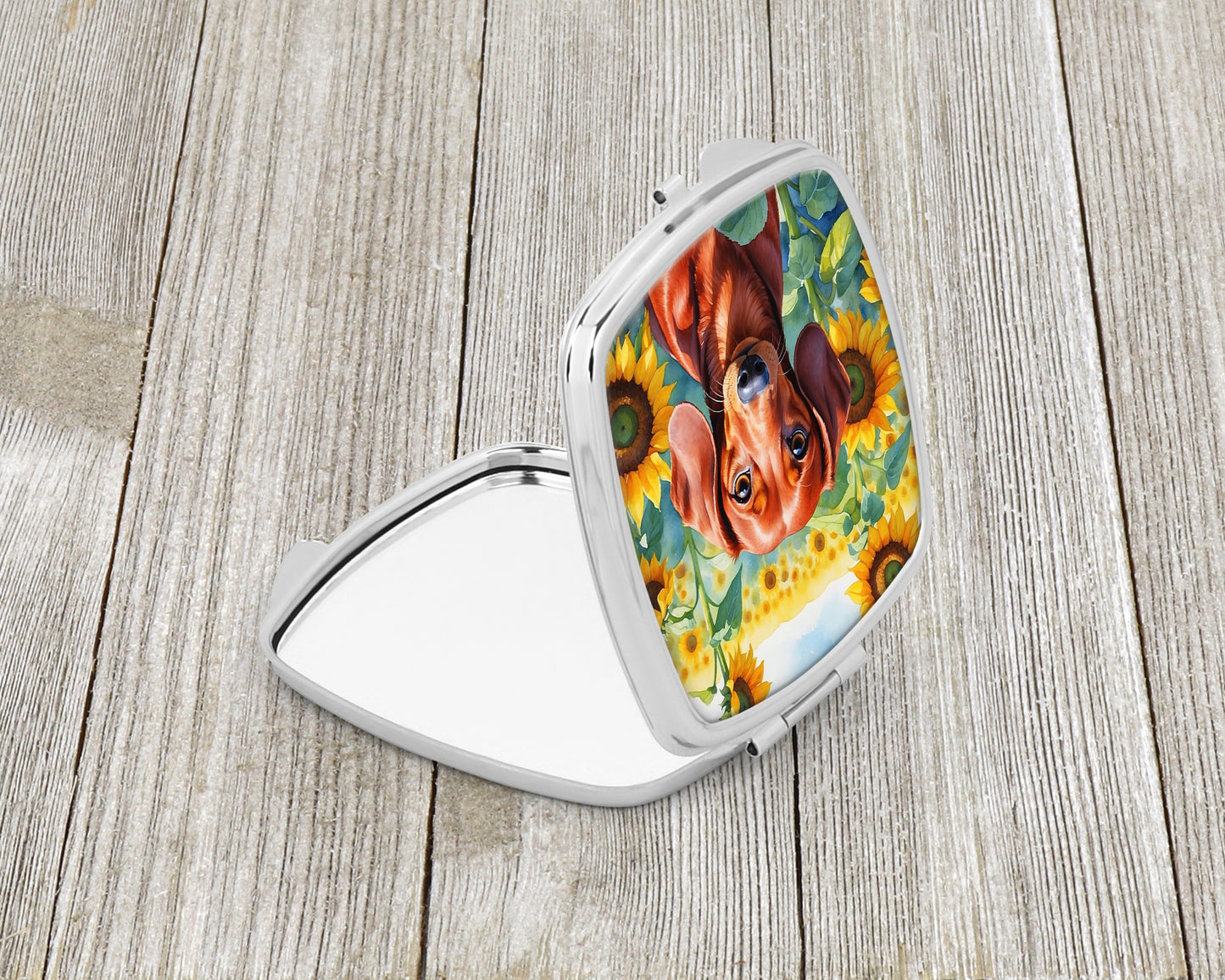 Dachshund in Sunflowers Compact Mirror