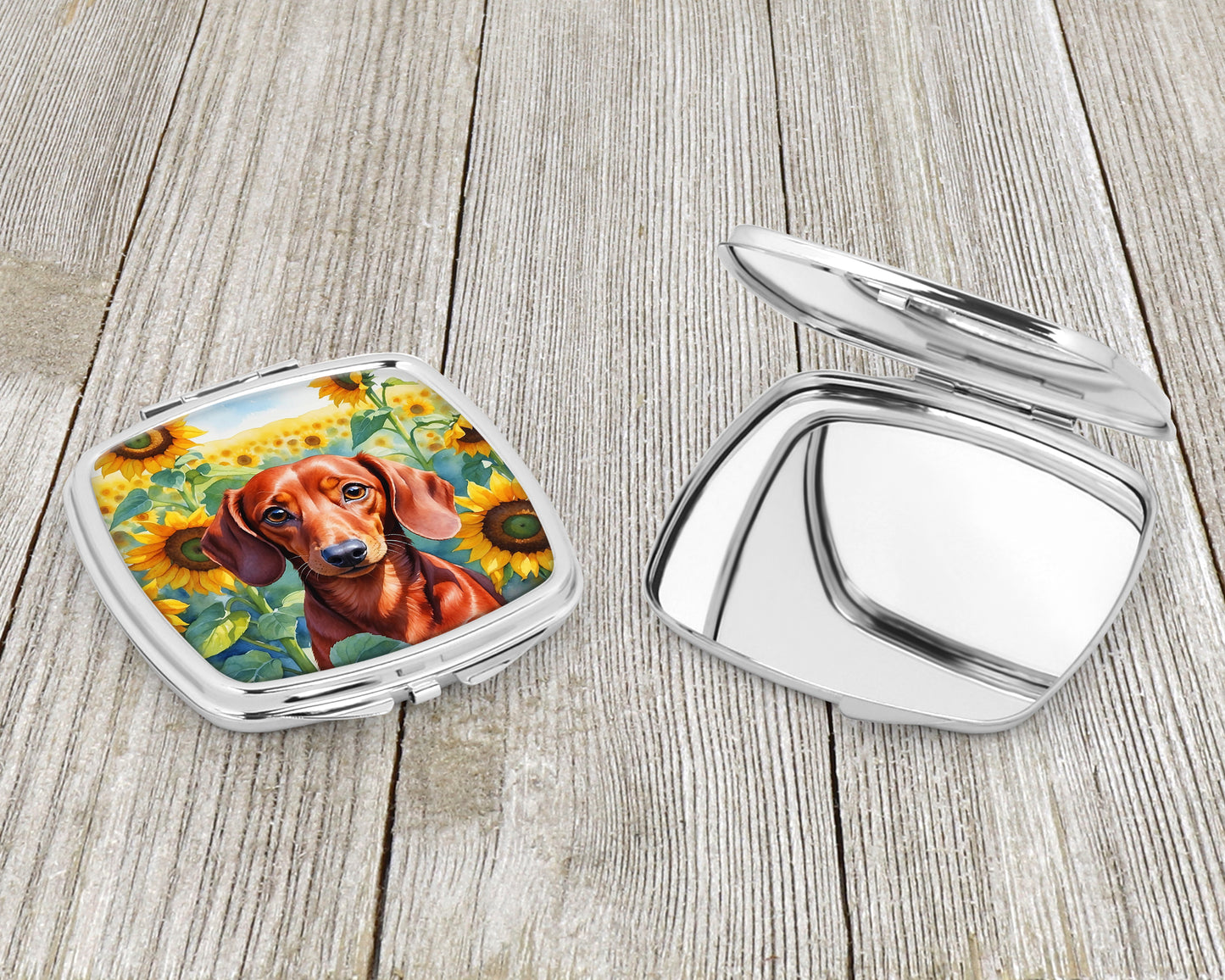 Dachshund in Sunflowers Compact Mirror