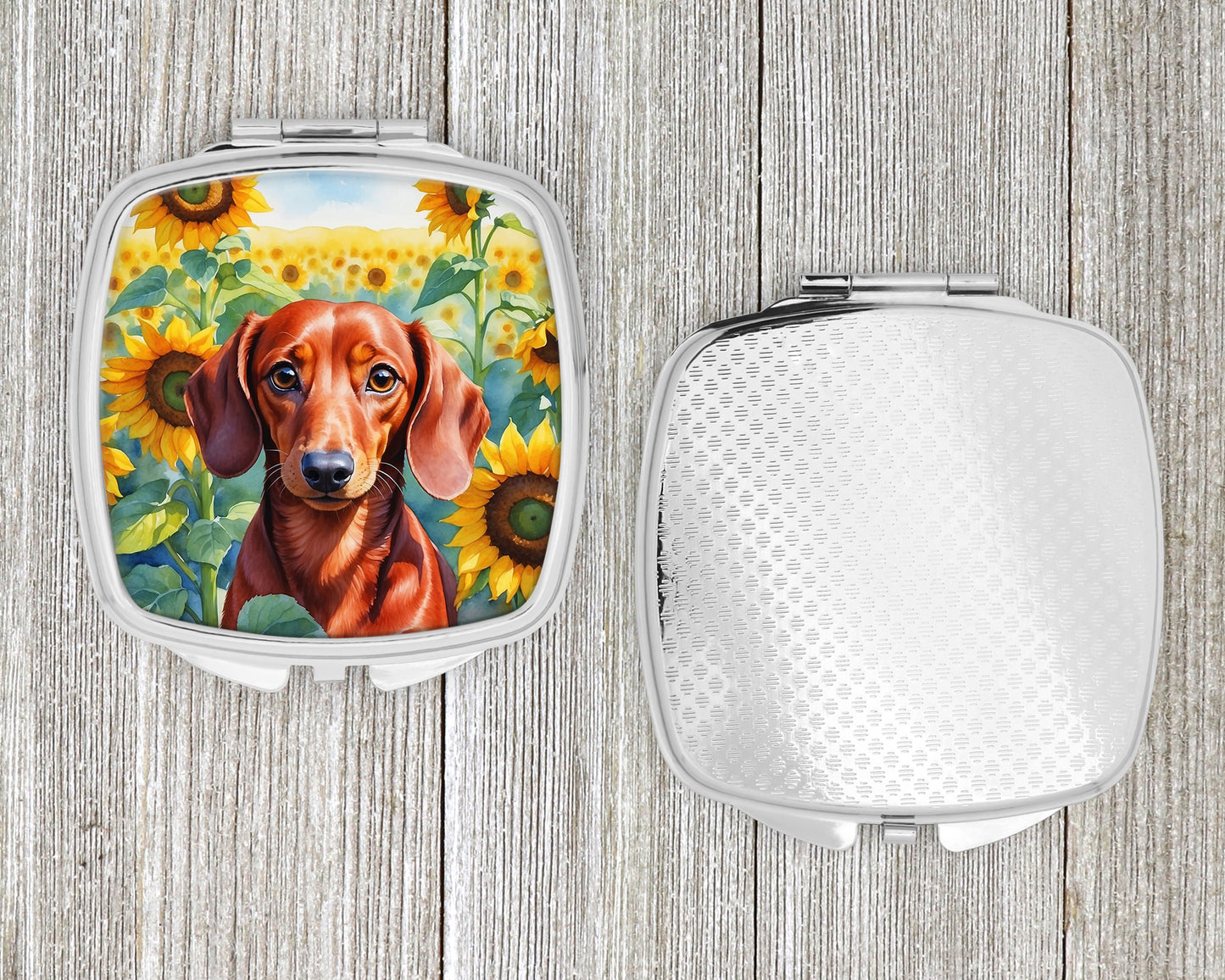 Dachshund in Sunflowers Compact Mirror