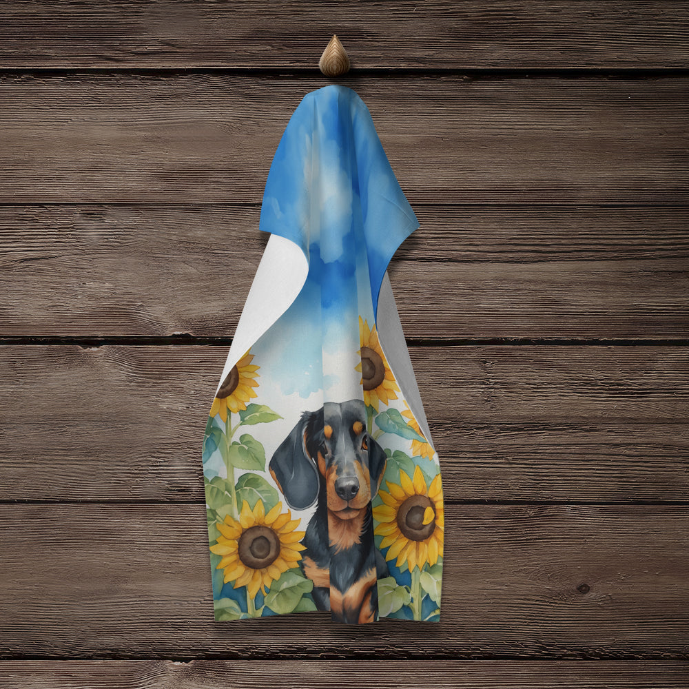 Dachshund in Sunflowers Kitchen Towel