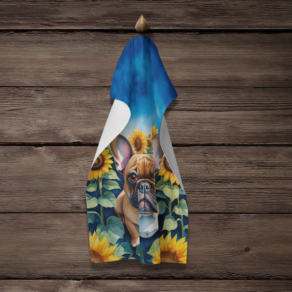 French Bulldog in Sunflowers Kitchen Towel