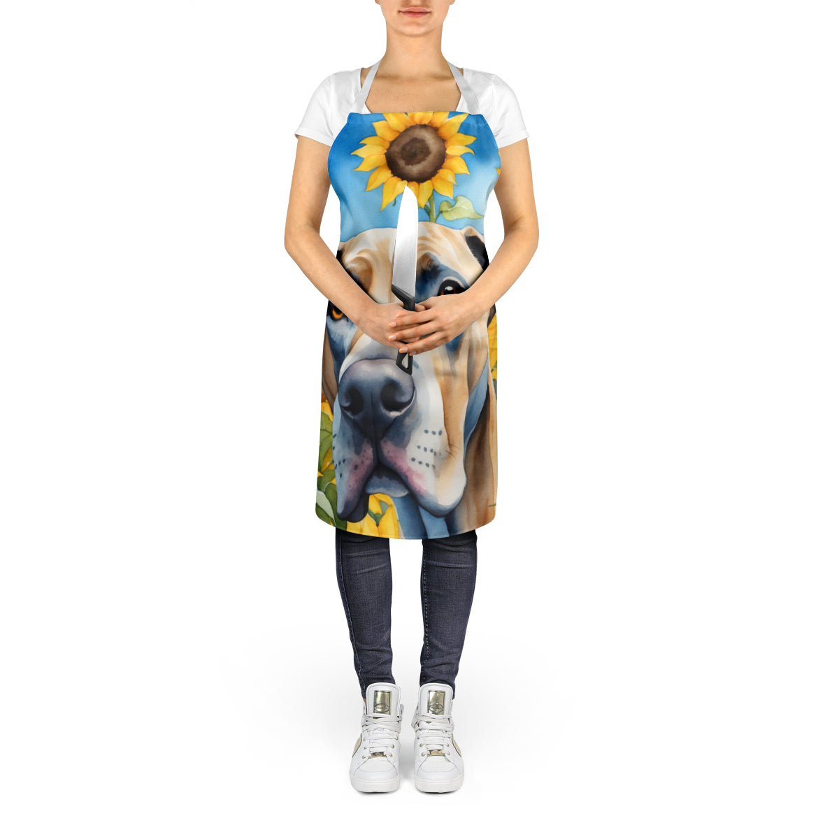 Great Dane in Sunflowers Apron