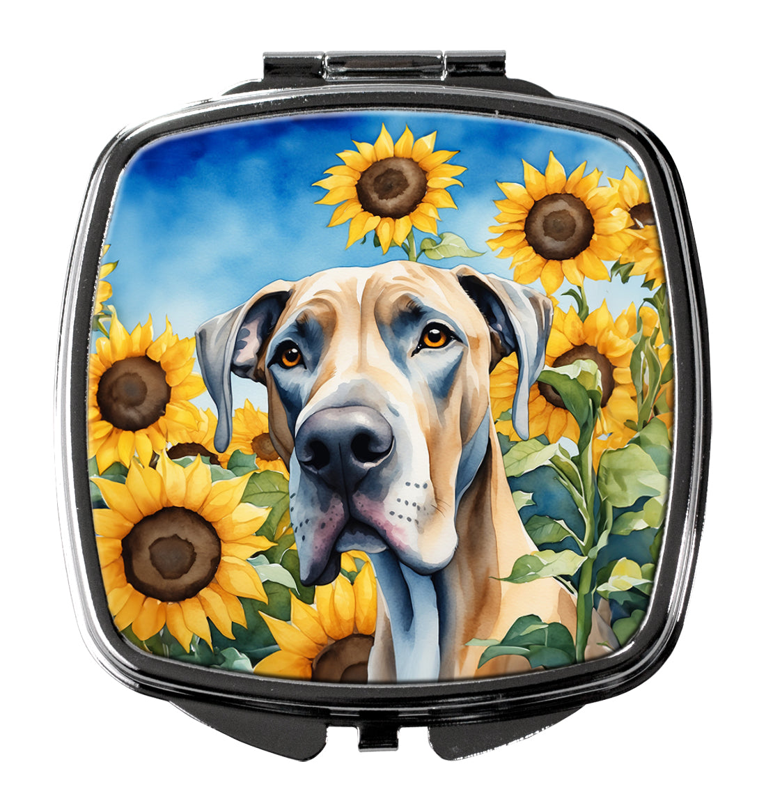 Buy this Great Dane in Sunflowers Compact Mirror