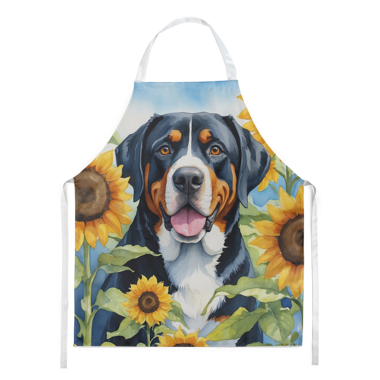 Buy this Greater Swiss Mountain Dog in Sunflowers Apron