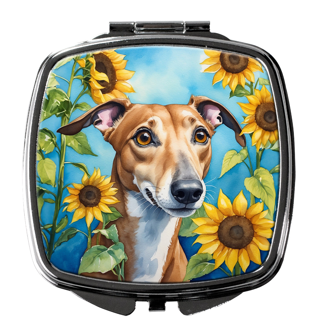 Buy this Greyhound in Sunflowers Compact Mirror