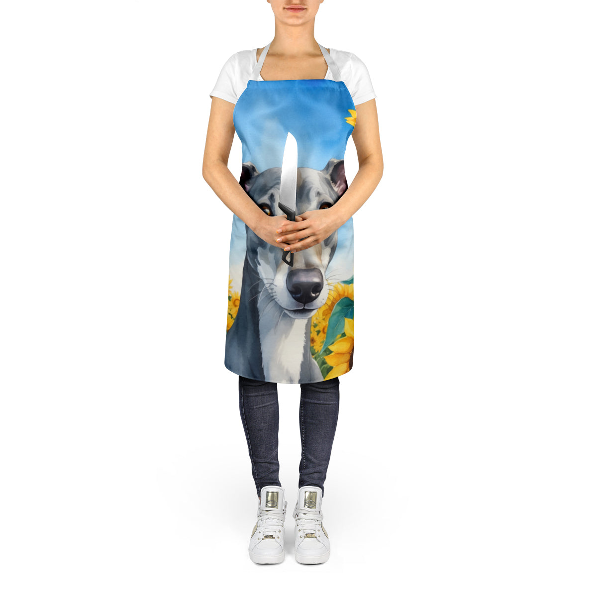 Greyhound in Sunflowers Apron