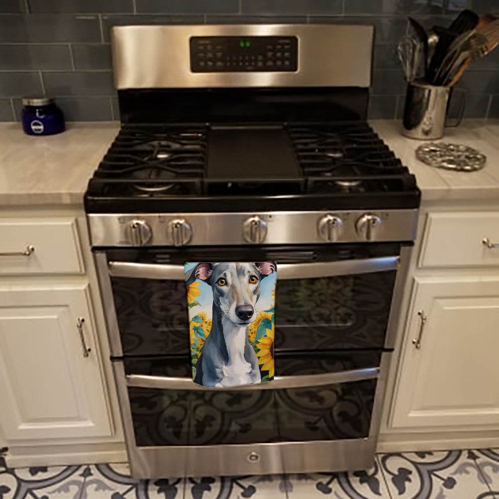 Greyhound in Sunflowers Kitchen Towel