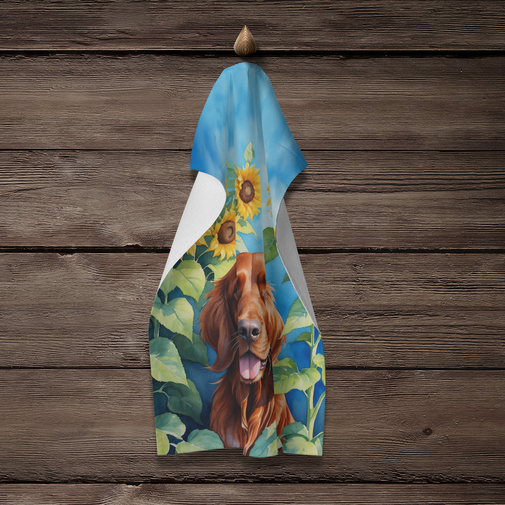 Irish Setter in Sunflowers Kitchen Towel