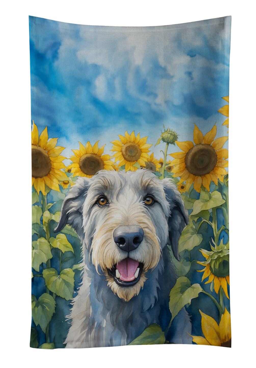 Buy this Irish Wolfhound in Sunflowers Kitchen Towel