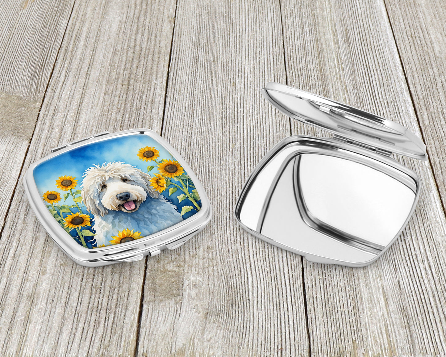 Komondor in Sunflowers Compact Mirror