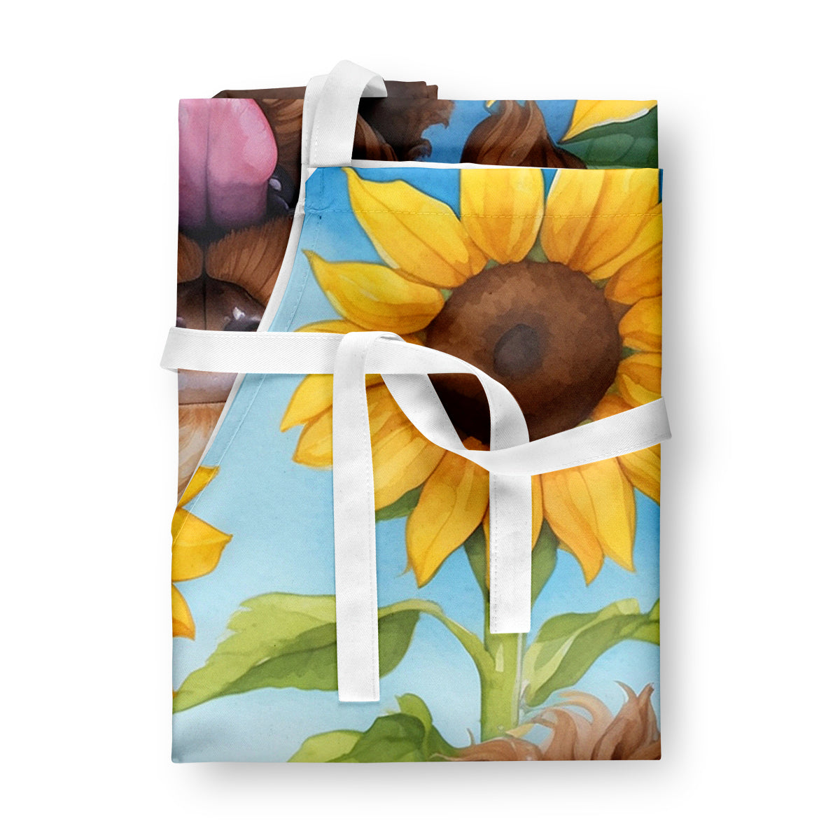 Labradoodle in Sunflowers Apron