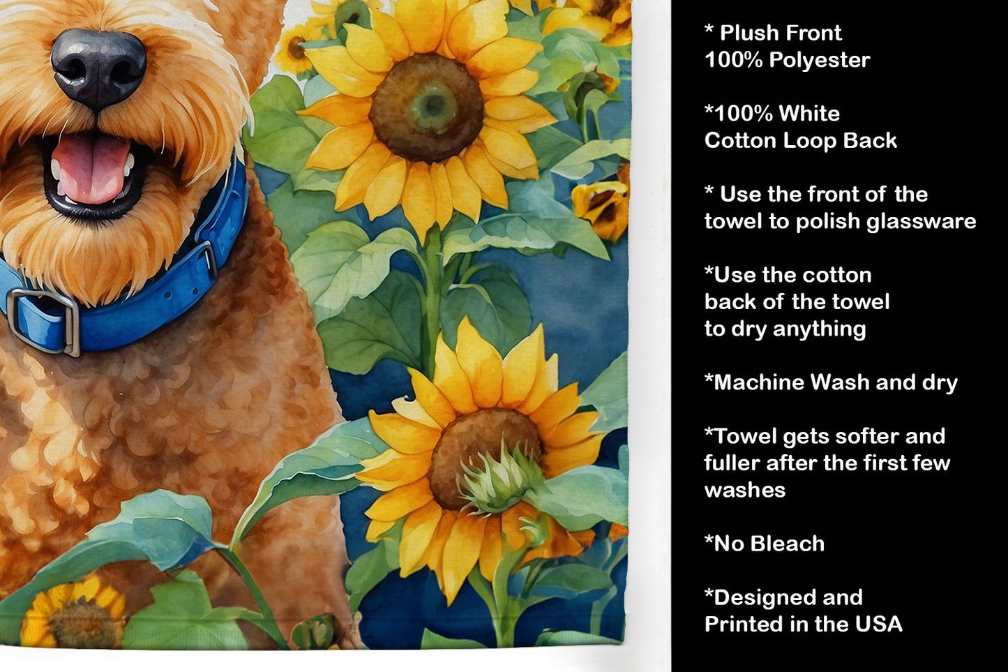 Lakeland Terrier in Sunflowers Kitchen Towel