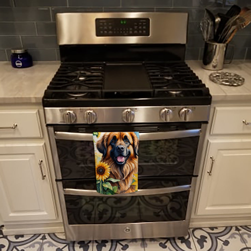 Leonberger in Sunflowers Kitchen Towel