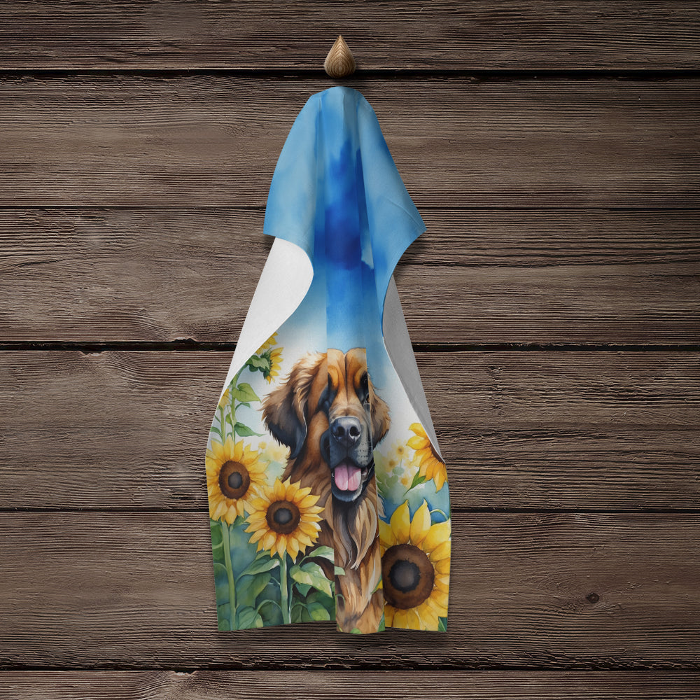 Leonberger in Sunflowers Kitchen Towel