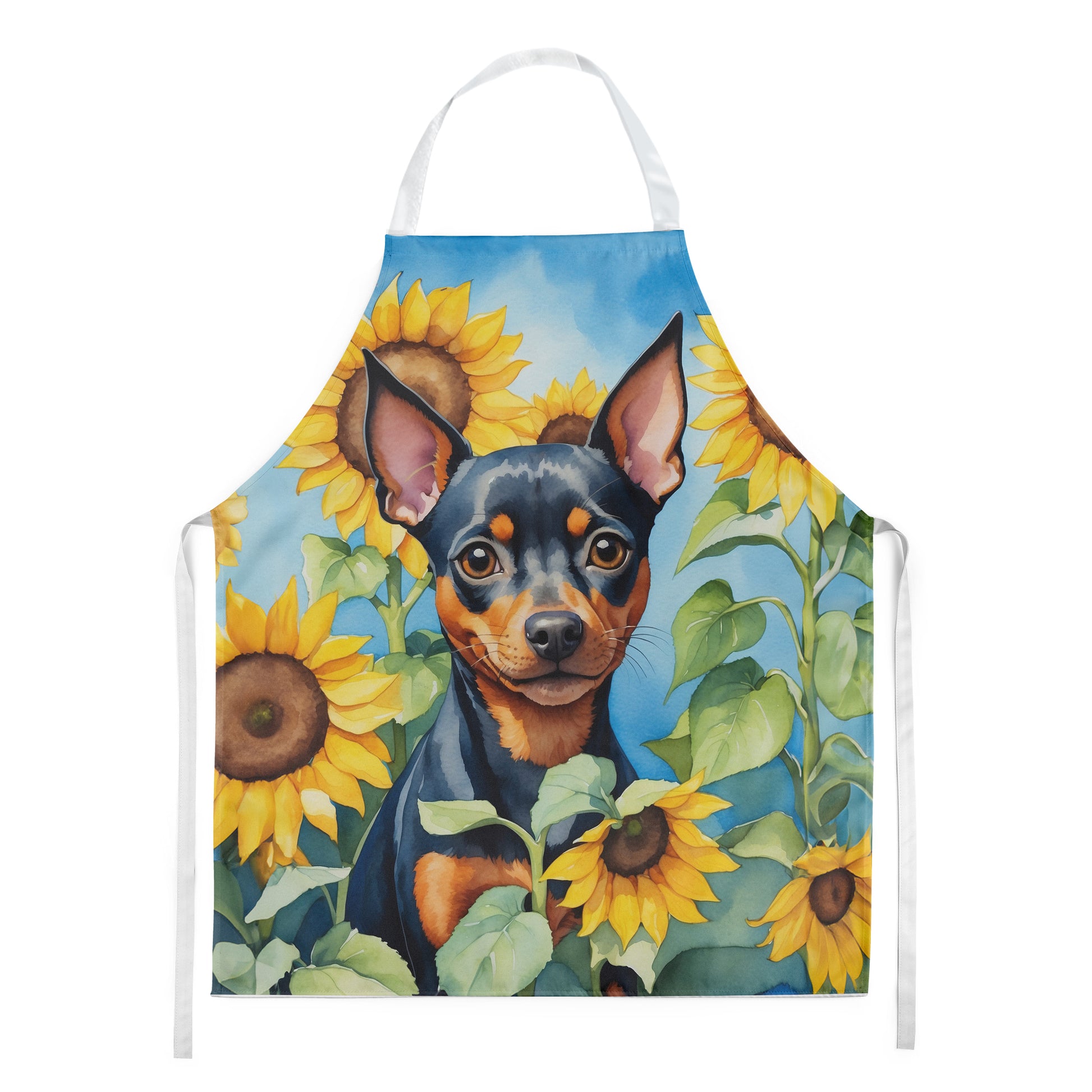 Buy this Miniature Pinscher in Sunflowers Apron