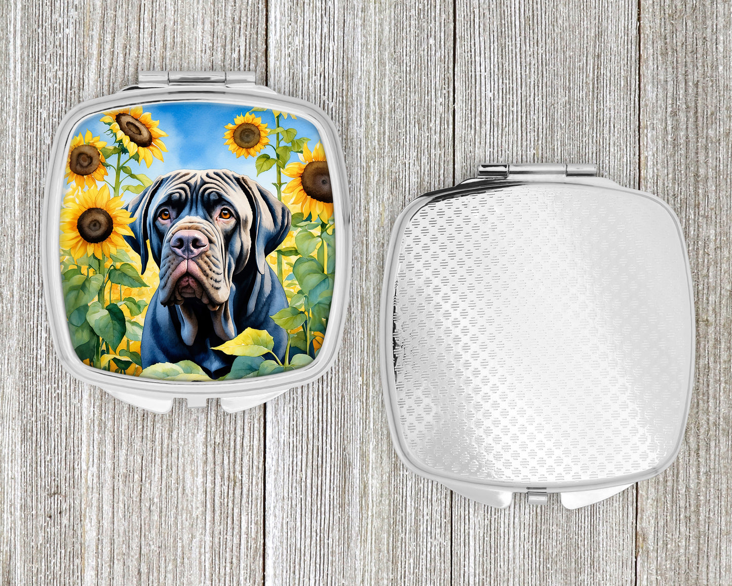 Neapolitan Mastiff in Sunflowers Compact Mirror