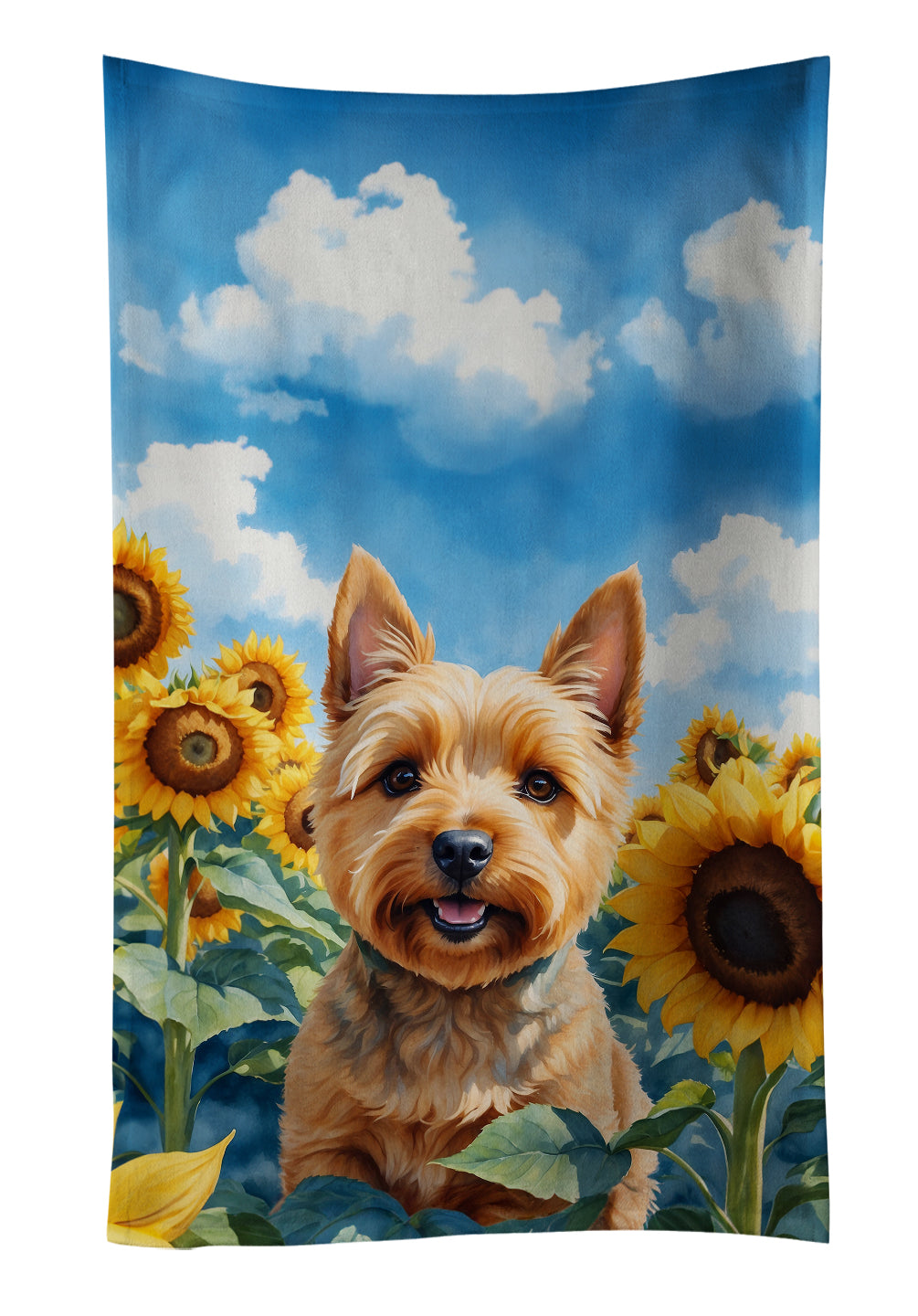 Buy this Norwich Terrier in Sunflowers Kitchen Towel