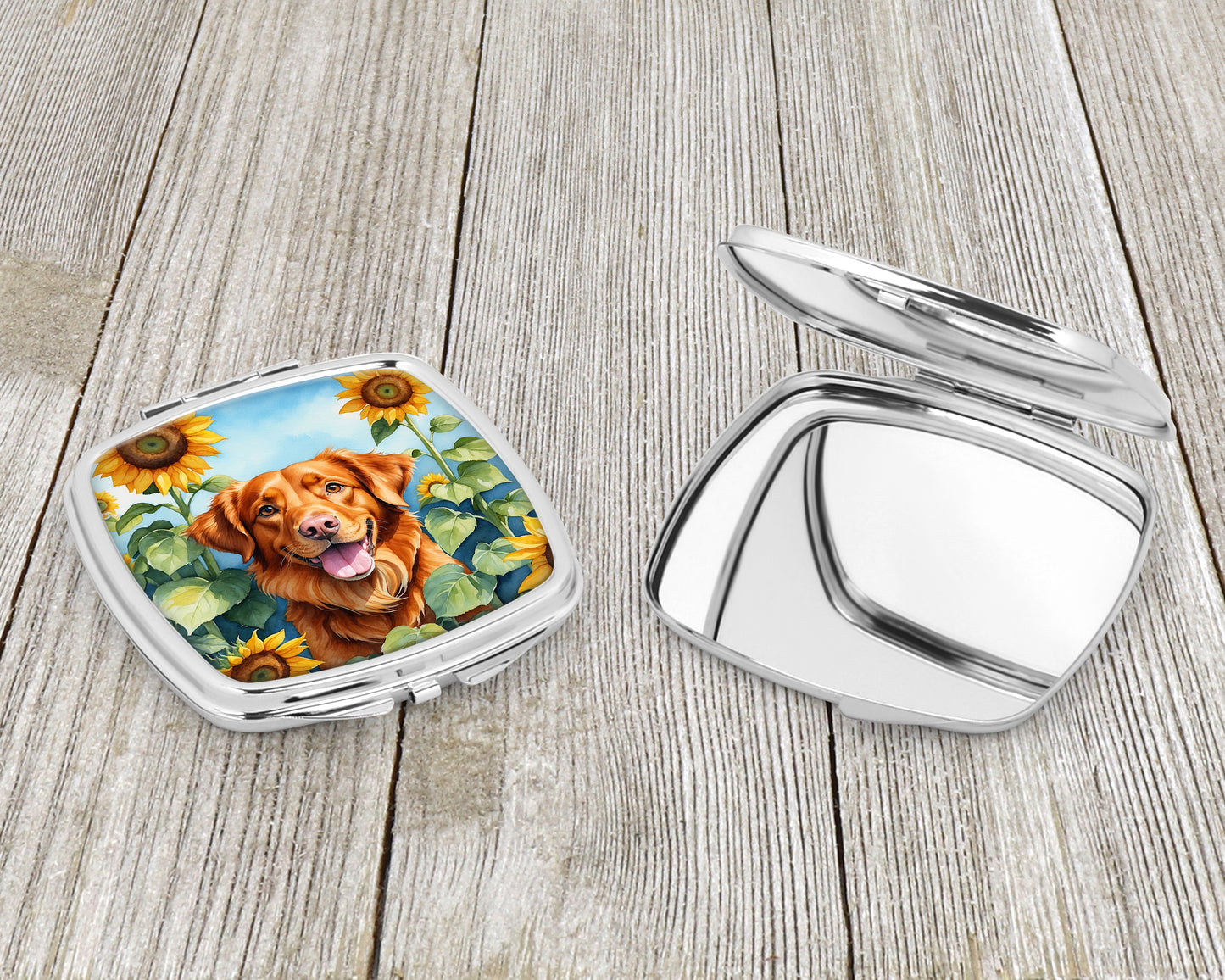 Nova Scotia Duck Toller in Sunflowers Compact Mirror