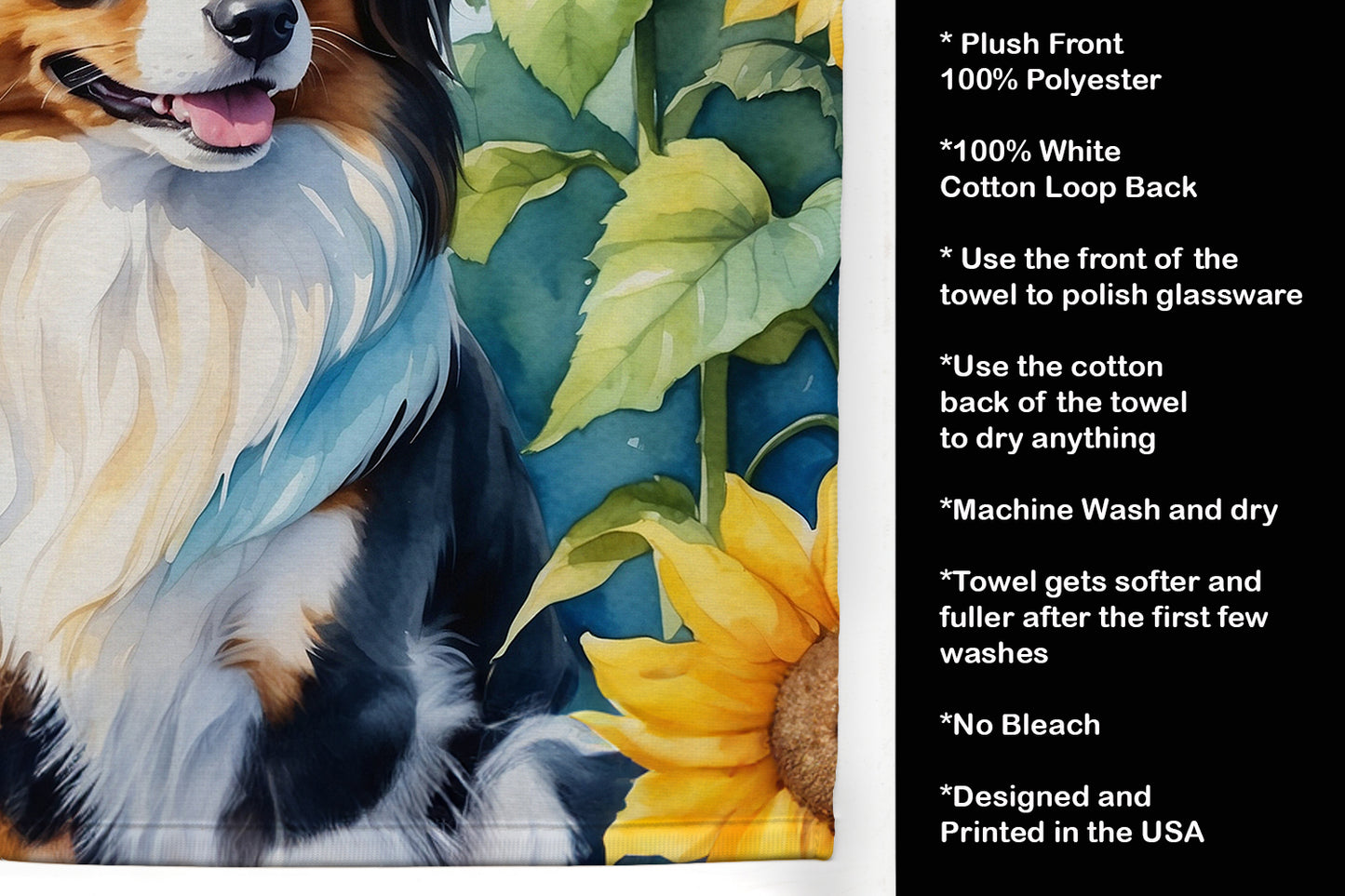 Papillon in Sunflowers Kitchen Towel